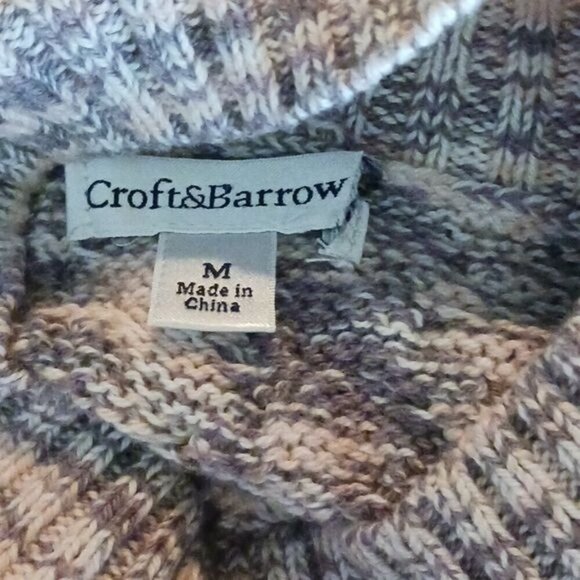 Croft & Barrow Sweater Pink Purple Knit Tunic Mock Neck Womens Size Medium - Picture 6 of 7